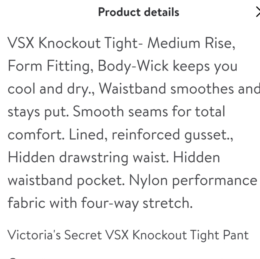 VICTORIAS SECRET VSX SPORT KNOCKOUT TIGHT LEGGING PANT SIZE MEDIUM - Picture 2 of 6